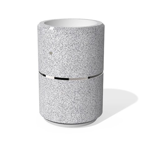 Apvalus betoninis vazonas – gėlinė, padengta smulkia granito skaldele 'Premium / Ø60xH/90cm / BS-381'