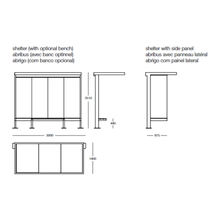 Autobusų stotelės laukimo paviljonas 'Villa / 300cm'