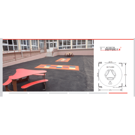 Žaidimų stalas su suolais vaikų aikštelėms 'MO_TA-4002-12'