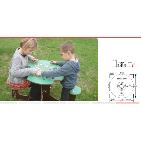 Žaidimų stalas su suolais vaikų aikštelėms 'MO_TA-6006-12'