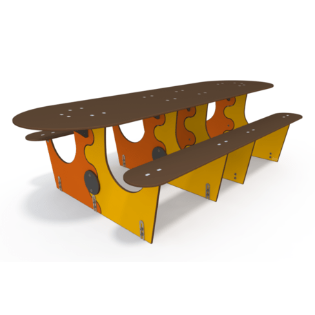 Žaidimų stalas su suolais vaikų aikštelėms 'MO_TA-7008-12'