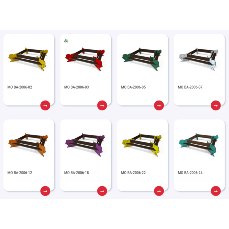 Spalvotas suoliukas vaikų žaidimo aikštelėms 'MO_BA-2006-15'