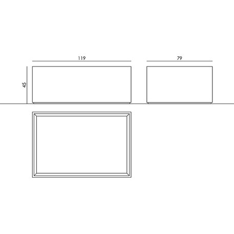 Betoninis lauko vazonas, gėlinė 'Regular / 119x79xH/45cm'