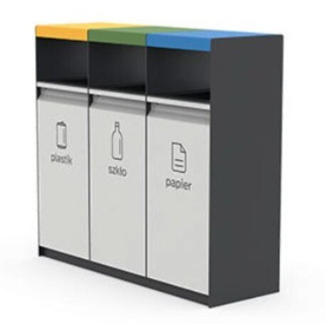 Lauko metalinė šiukšliadėžė rūšiavimui 'FARGE / 003248_3x60L'