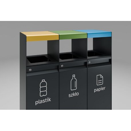 Lauko metalinė šiukšliadėžė rūšiavimui 'FARGE / 003248_3x60L'