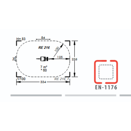 Spyruokliukas vaikų žaidimų aikštelėms 'Antelė MBG-1007/RE 216-24'