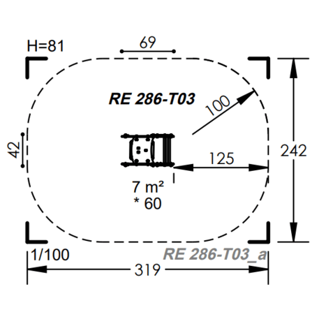 Spyruokliukas vaikų žaidimų aikštelėms 'MBG-1072_RE 286-T03'
