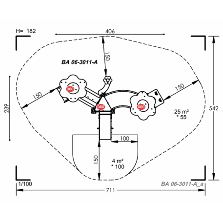 Vaikų žaidimų aikštelių įranga Baby linija – mažiesiems 'MBG-2134_BA 06-3011-A99'