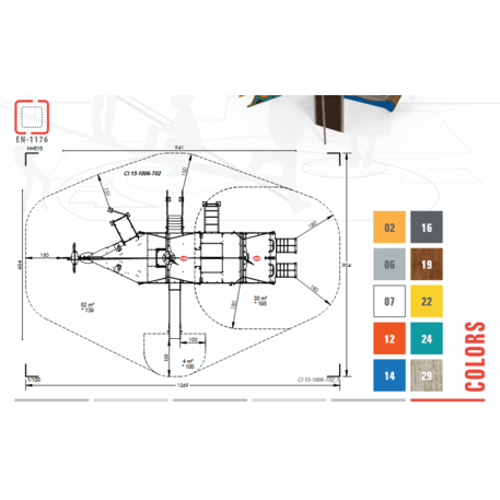  Vaikų žaidimo aikštelės kompleksas, kolekcija 'Piratų laivas / MBG-1231_CI 15-1006-T02'