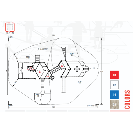  Vaikų žaidimo aikštelės kompleksas, kolekcija 'Piratų laivas / MBG-1240_CI 15-2003-T02'