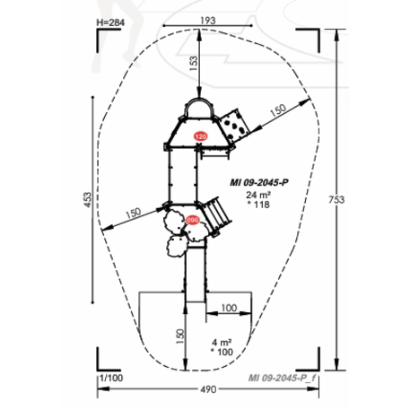 Žaidimų aikštelių kompleksas vaikams nuo 2 metų amžiaus – kolekcija  'MINI / MBG-2247_MI 09-2045-P99'