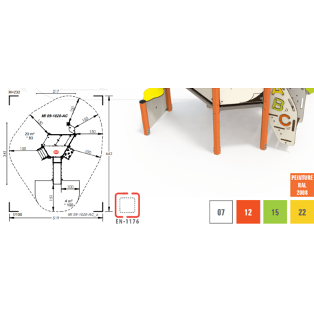 Žaidimų aikštelių kompleksas vaikams nuo 2 metų amžiaus – kolekcija 'MINI / MBG-2176_MI 09-1020-AC07'
