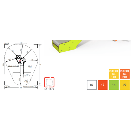Žaidimų aikštelių kompleksas vaikams nuo 2 metų amžiaus – kolekcija 'MINI / MBG-2186_MI 09-1037-AC07'