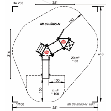 Žaidimų aikštelių kompleksas vaikams nuo 2 metų amžiaus – kolekcija 'MINI / 'MBG-2263_MI 09-2065-A15'