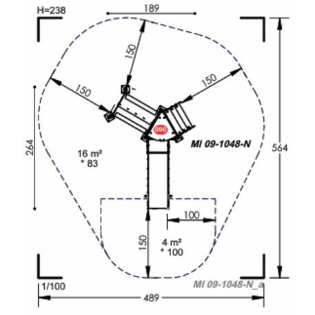 Žaidimų aikštelių kompleksas vaikams nuo 2 metų amžiaus – kolekcija 'MINI / MBG-2203_MI 09-1048-N15'