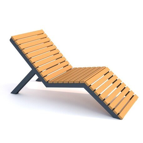 Metalinis gultas, šezlongas su medine gulimaja dalimi 'STF/LM012/MDL'