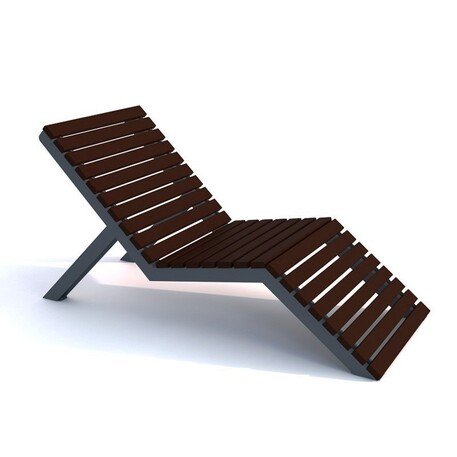 Metalinis gultas, šezlongas su medine gulimaja dalimi 'STF/LM012/MDL'