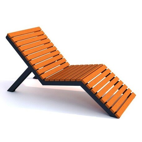 Metalinis gultas, šezlongas su medine gulimaja dalimi 'STF/LM012/MDL'