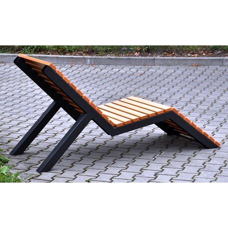 Metalinis gultas, šezlongas su medine gulimaja dalimi 'STF/LM012/MDL'