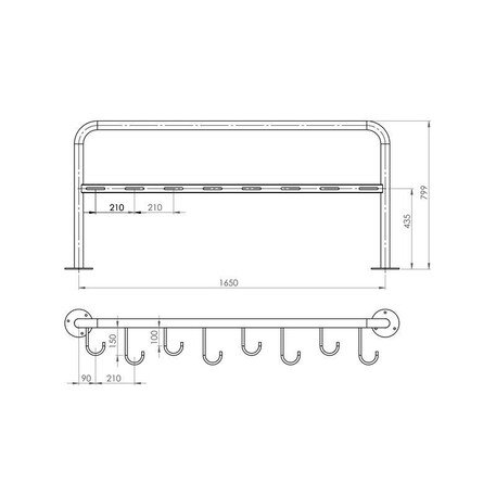 Metalinis paspirtukų laikiklis / stovas 'STF/170x32xH/80cm/MDL'