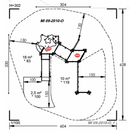 Žaidimų aikštelių kompleksas vaikams nuo 2 metų amžiaus – kolekcija 'MINI / MBG-2226_MI 09-2010-O98'