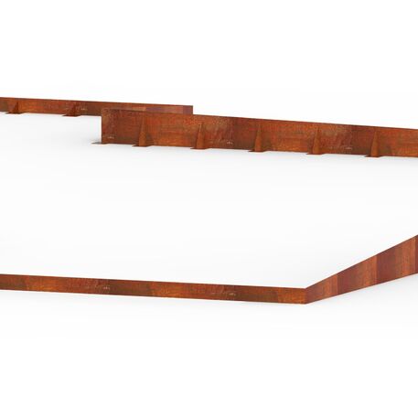 Corten plieno vejos atitvėrimo bortelis, 2;3;5 mm storio, aukštis 150 / 300 / ... mm 'Premium / STF/27-23-03/MDL'