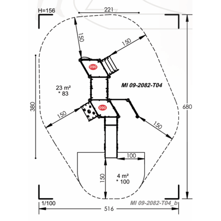 Žaidimų aikštelių kompleksas vaikams nuo 2 metų amžiaus – kolekcija 'MINI / MBG-2292_MI 09-2082-T04'