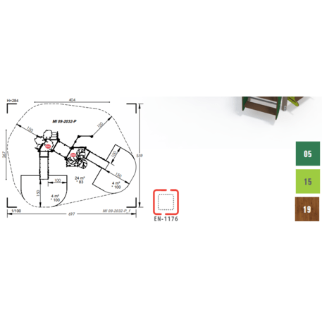Žaidimų aikštelių kompleksas vaikams nuo 2 metų amžiaus – kolekcija 'MINI / MBG-2239_MI 09-2032-P15'