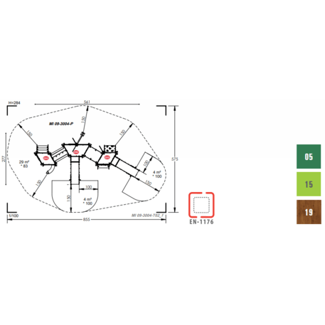 Žaidimų aikštelių kompleksas vaikams nuo 2 metų amžiaus – kolekcija 'MINI / MBG-2314_MI 09-3004-T02'