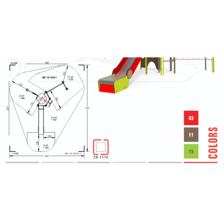 Žaidimų aikštelių kompleksas vaikams nuo 2 iki 12 metų amžiaus – kolekcija 'MEGA / MBG-2520_ME 18-1002-I99'