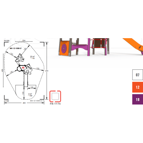 Žaidimų aikštelių kompleksas vaikams nuo 2 iki 10 metų amžiaus – kolekcija 'MAXI / MBG-2351_MA 12-1006-O18'