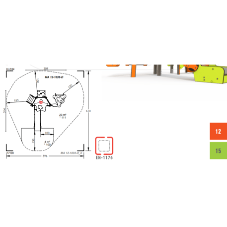 Kompleks placu zabaw dla dzieci od 2. roku życia – kolekcja 'MAXI / MBG-2370_MA 12-1035-O99'