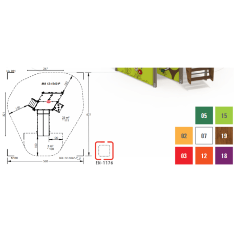 Žaidimų aikštelių kompleksas vaikams nuo 2 iki 10 metų amžiaus – kolekcija 'MAXI / MBG-2377_MA 12-1042-P15'