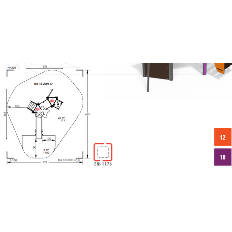Žaidimų aikštelių kompleksas vaikams nuo 2 iki 10 metų amžiaus – kolekcija 'MAXI / MBG-2386_MA 12-2001-O18'