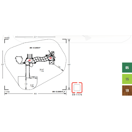 Playground complex for children from 2 years old – 'MINI' collection 'MAXI / MBG-2391_MA 12-2005-P15