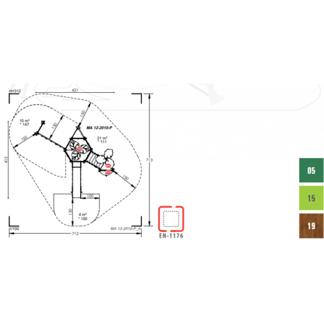 Žaidimų aikštelių kompleksas vaikams nuo 2 iki 10 metų amžiaus – kolekcija 'MAXI / MBG-2401_MA 12-2010-P15'