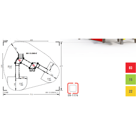 Complesso per parco giochi per bambini dai 2 anni – collezione 'MAXI / MBG-2421_MA 12-2068-E22'