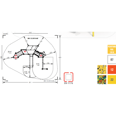 Bērnu rotaļu laukuma komplekss no 2 gadu vecuma – kolekcija 'MAXI / MBG-2466_MA 12-3015-AB22'