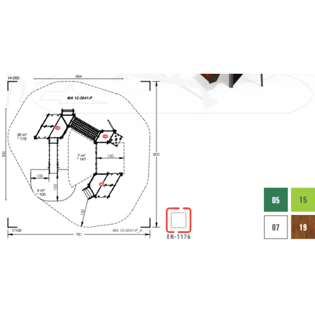 Bērnu rotaļu laukuma komplekss no 2 gadu vecuma – kolekcija 'MAXI / MBG-2472_MA 12-3041-P15'