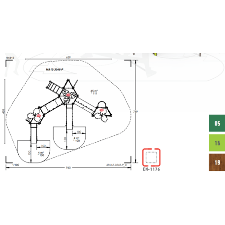 Žaidimų aikštelių kompleksas vaikams nuo 2 iki 10 metų amžiaus – kolekcija 'MAXI / MBG-2482_MA 12-3048-P15'