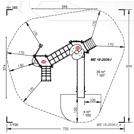 Žaidimų aikštelių kompleksas vaikams nuo 2 iki 12 metų amžiaus – kolekcija 'MEGA / MBG-2561_ME 18-2036-I99'