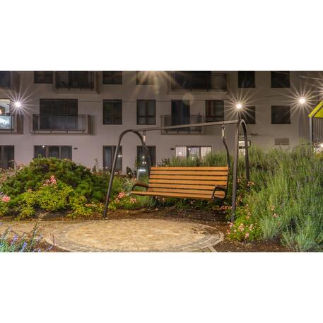 Metalinės lauko supynės su iroko medienos suolu 'Premium Collection / STF/13-04-61_01/MDL'