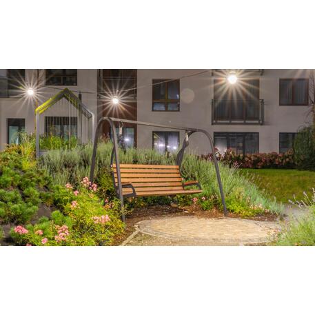 Metalinės lauko supynės su iroko medienos suolu 'Premium Collection / STF/13-04-61_01/MDL'