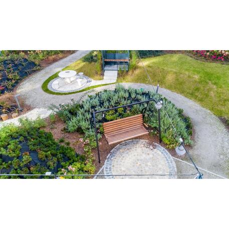 Metalinės lauko supynės su iroko medienos suolu 'Premium Collection / STF/13-04-61_01/MDL'