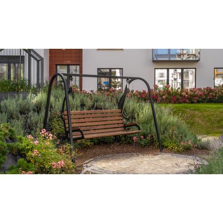 Metalinės lauko supynės su iroko medienos suolu 'Premium Collection / STF/13-04-61_01/MDL'