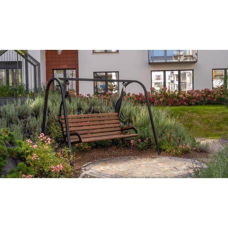 Metalinės lauko supynės su iroko medienos suolu 'Premium Collection / STF/13-04-61_01/MDL'