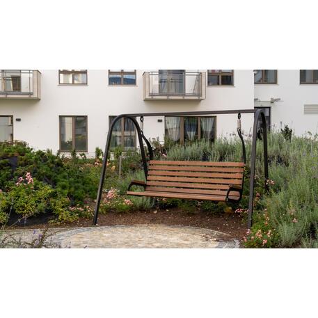 Metalinės lauko supynės su iroko medienos suolu 'Premium Collection / STF/13-04-61_01/MDL'