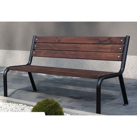 Metalinis suolas su atlošu ir medine sėdimąja dalimi 'MBG/16-Viola / 150-180cm'