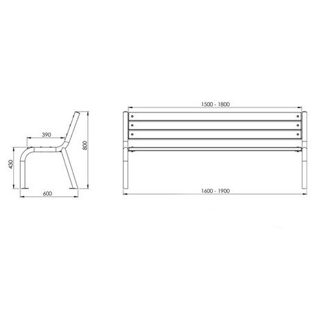 Metalinis suolas su atlošu ir medine sėdimąja dalimi 'MBG/16-Viola / 150-180cm'