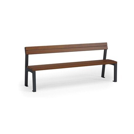 Металлическая скамейка со спинкой и деревянным сиденьем 'MBG/26-Asteria I / 180cm'